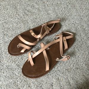 pink Sandals flat sandals strapped